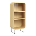 Minimalistische houten boekenkast met metalen poten