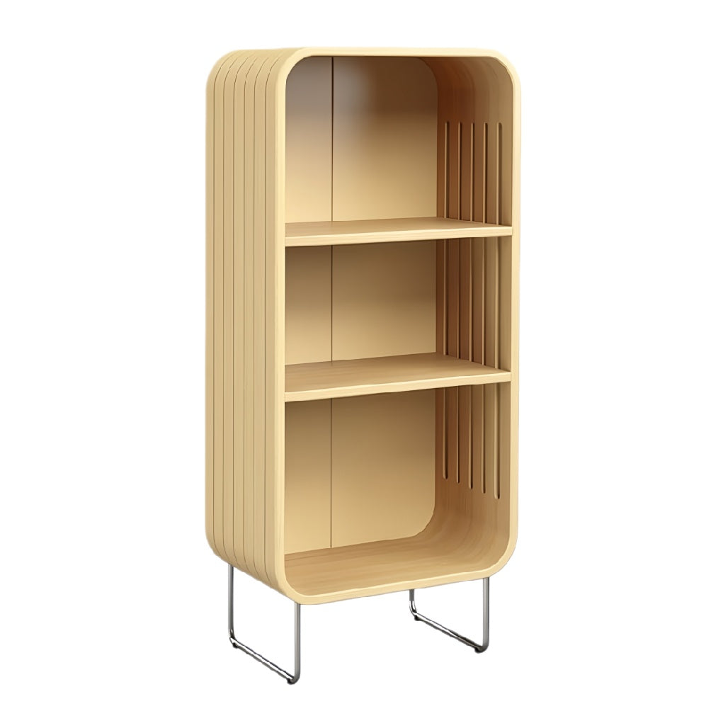 Minimalistische houten boekenkast met metalen poten