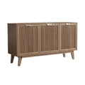Moderne houten dressoir met verticale ribbelstructuur