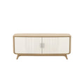 Moderne houten TV-kast met wit gelakte deuren