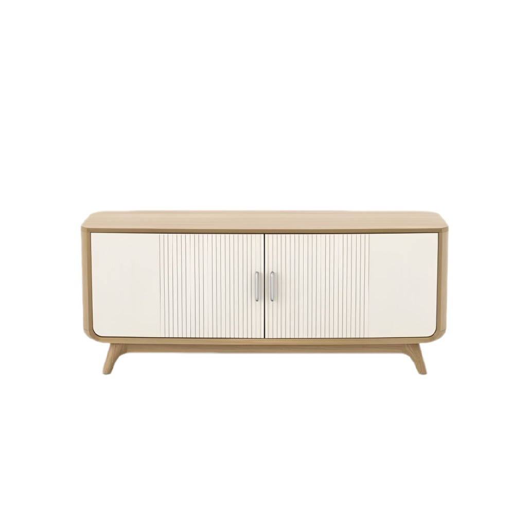 Moderne houten TV-kast met wit gelakte deuren