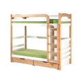 Dubbel stapelbed met opbergladen en trap
